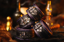 Load image into Gallery viewer, Black &amp; Purple Filigree Wrist &amp; Ankle Cuff Set.
