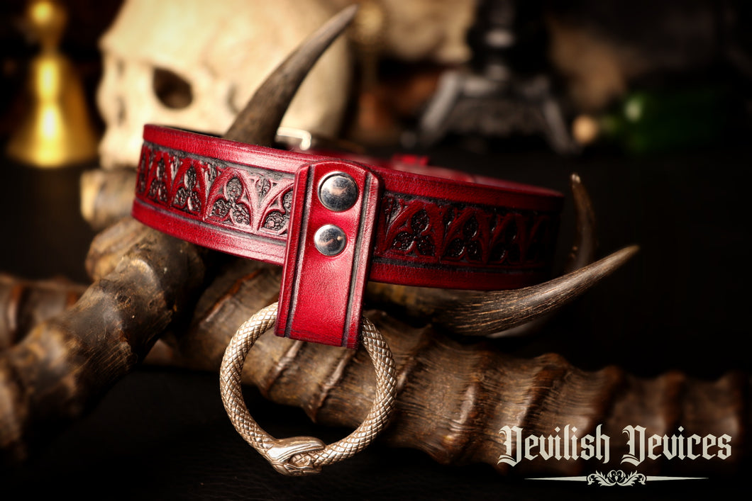 Leather Ouroboros Protection Collar